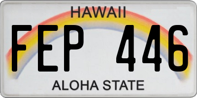 HI license plate FEP446