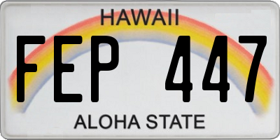 HI license plate FEP447