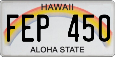 HI license plate FEP450
