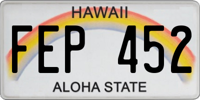 HI license plate FEP452