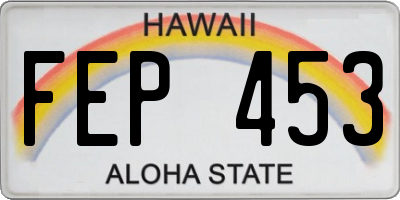 HI license plate FEP453
