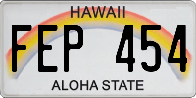 HI license plate FEP454