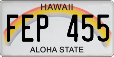 HI license plate FEP455