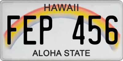 HI license plate FEP456