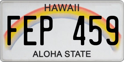 HI license plate FEP459