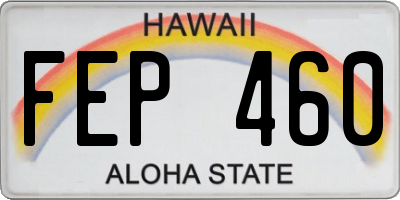 HI license plate FEP460