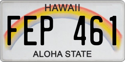 HI license plate FEP461