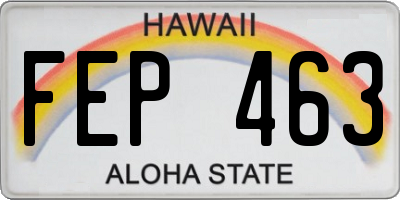 HI license plate FEP463