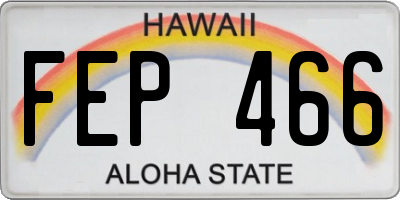 HI license plate FEP466