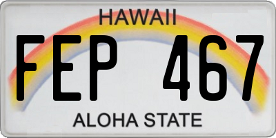 HI license plate FEP467