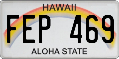 HI license plate FEP469