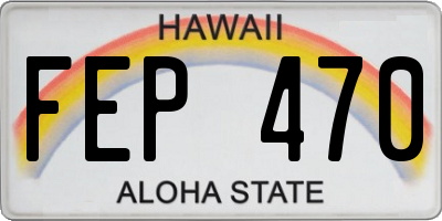HI license plate FEP470