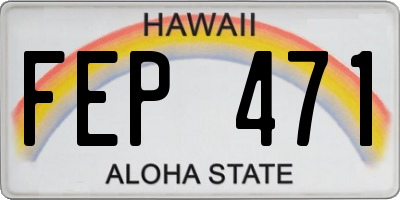 HI license plate FEP471