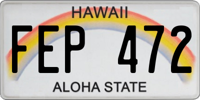 HI license plate FEP472