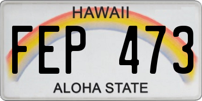 HI license plate FEP473