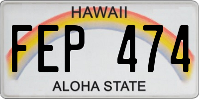HI license plate FEP474