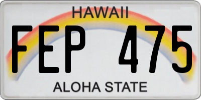 HI license plate FEP475