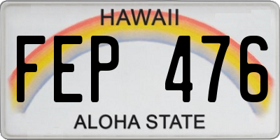 HI license plate FEP476