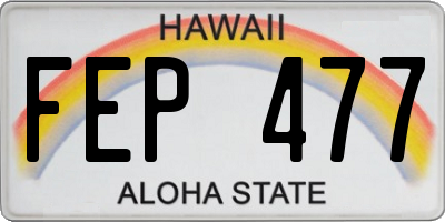 HI license plate FEP477