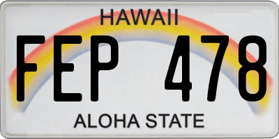 HI license plate FEP478
