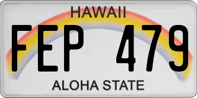 HI license plate FEP479