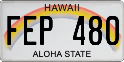 HI license plate FEP480