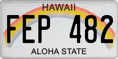 HI license plate FEP482