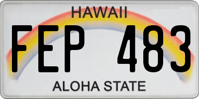 HI license plate FEP483
