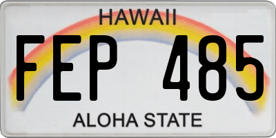 HI license plate FEP485