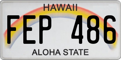 HI license plate FEP486