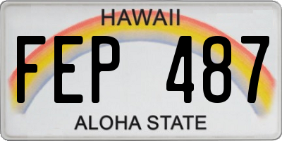 HI license plate FEP487