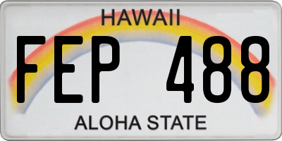 HI license plate FEP488