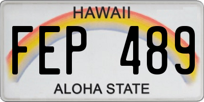 HI license plate FEP489