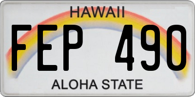 HI license plate FEP490
