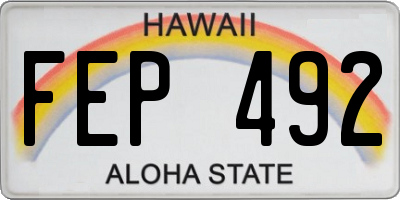 HI license plate FEP492