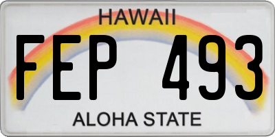HI license plate FEP493