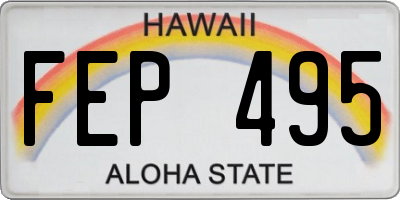HI license plate FEP495