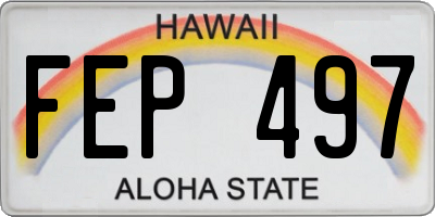 HI license plate FEP497