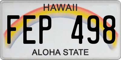 HI license plate FEP498