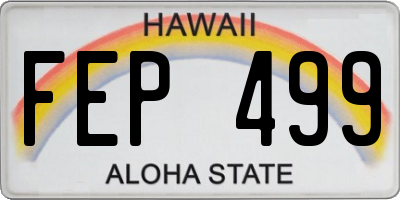 HI license plate FEP499