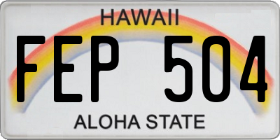 HI license plate FEP504