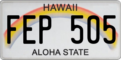 HI license plate FEP505