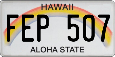 HI license plate FEP507