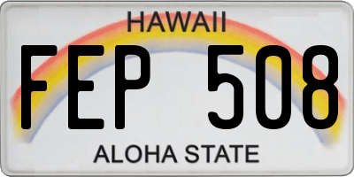 HI license plate FEP508