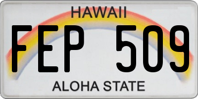 HI license plate FEP509