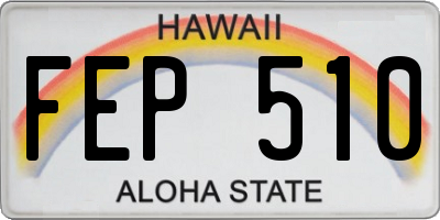 HI license plate FEP510
