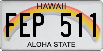 HI license plate FEP511