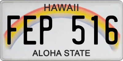 HI license plate FEP516