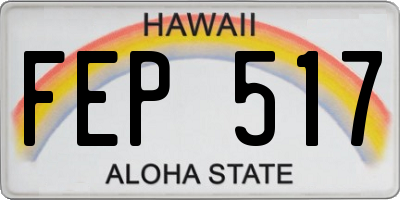 HI license plate FEP517