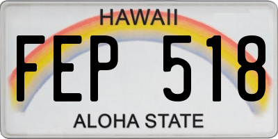 HI license plate FEP518